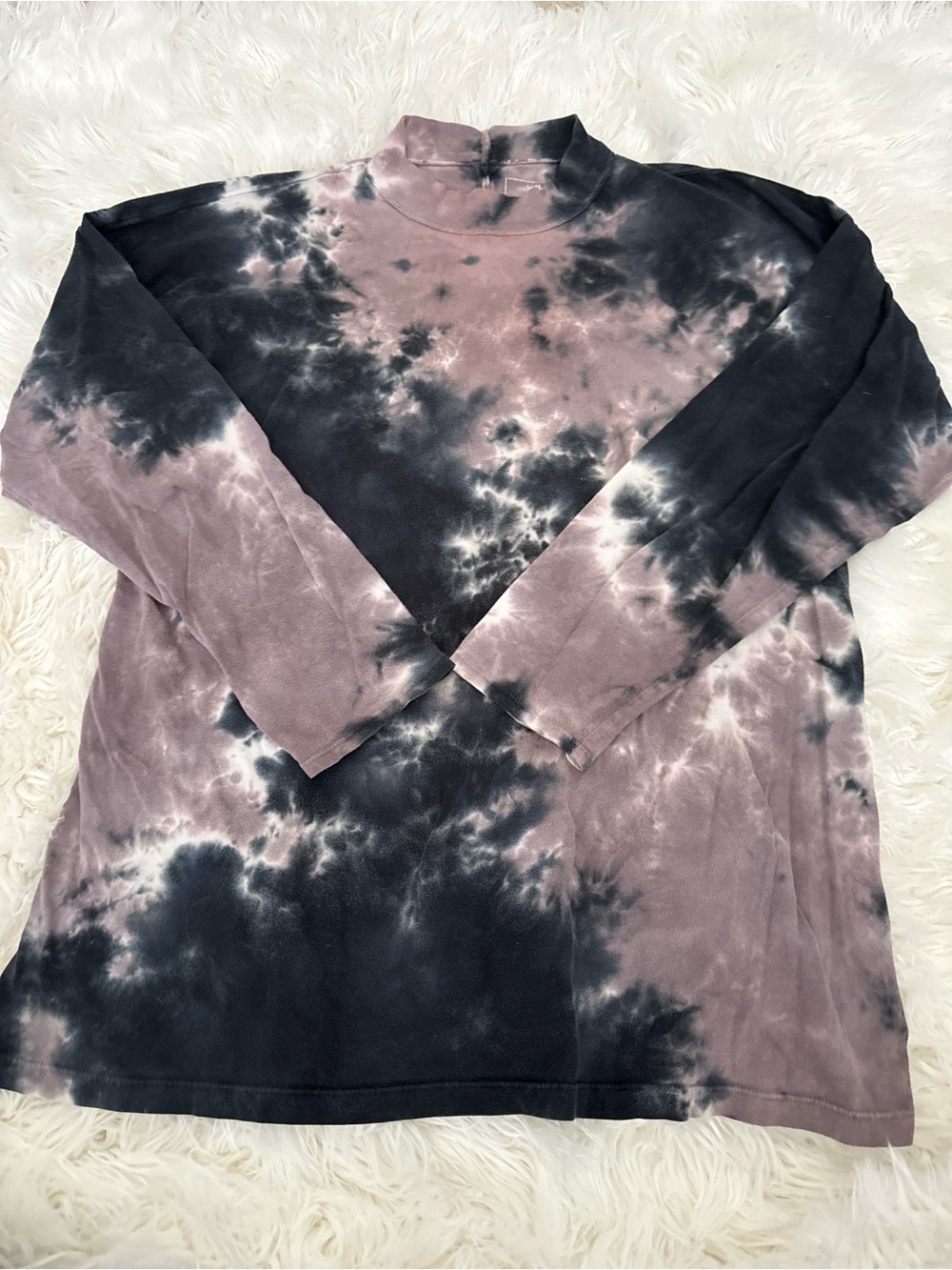 We The Free Tie-Dye Long Sleeve Tee in Black and Mauve
